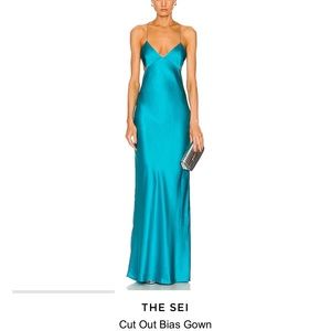 ISO The Sei Cut Out Bias Gown in Aqua